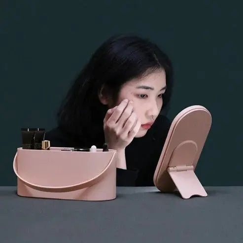Portable LED Light Storage Box Beauty And Makeup Mirror - sparksavyonline